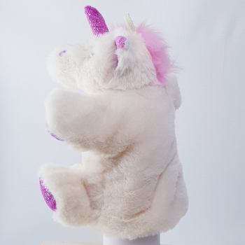 Handpuppe Einhorn weiß