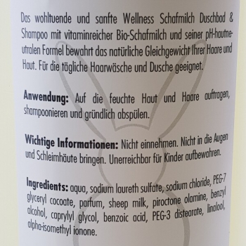 SCHAFMILCH Duschbad und Shampoo 1 Liter Nachfüllpack